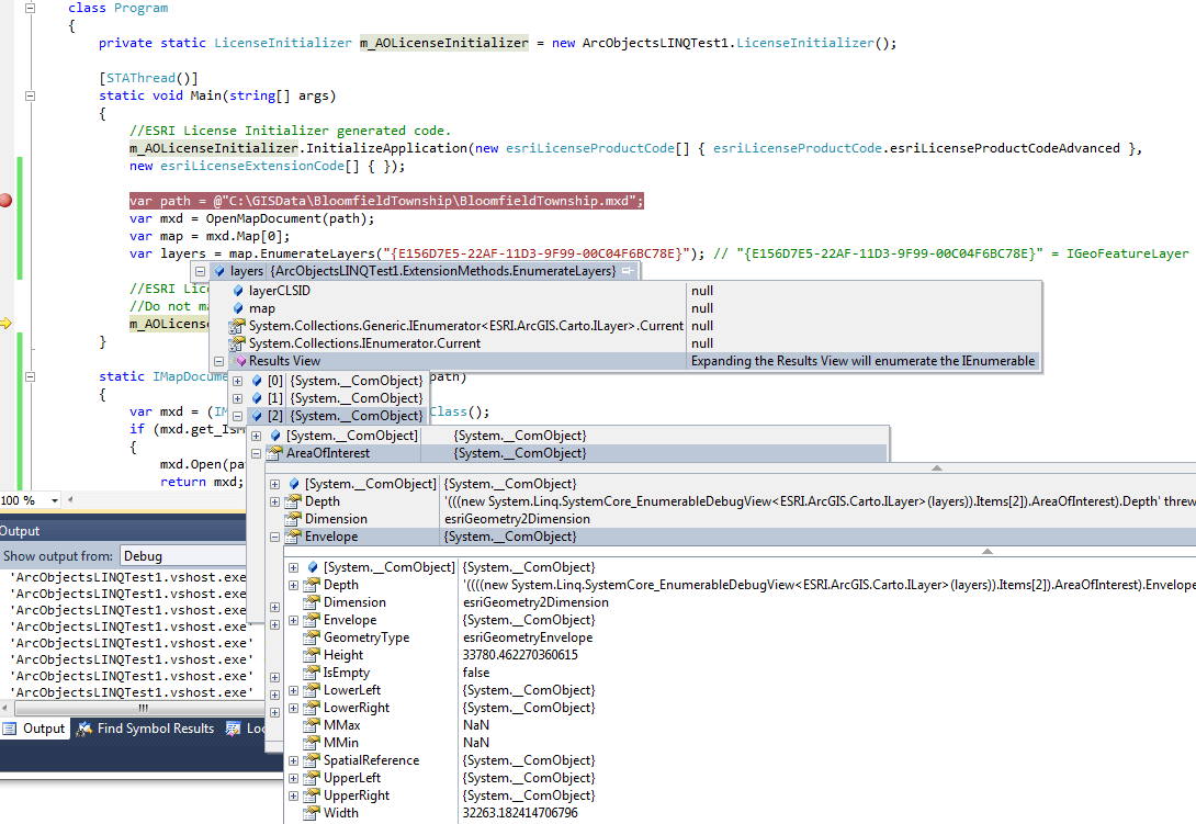 Visual Studio, отладка ArcObjects