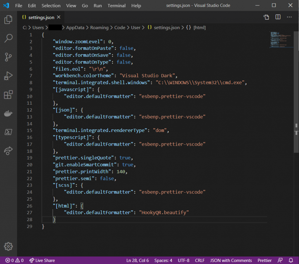 Как сбросить vs code. Visual studio code системные требования. visual studio code json. prettier vs code настройка. git clone в vscode.