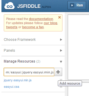 добавить JS Fiddle внешний ресурс