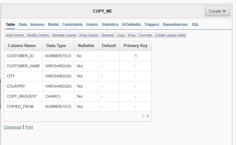 COPY_ME Демонстрационная таблица для поддержки автоматического копирования записей