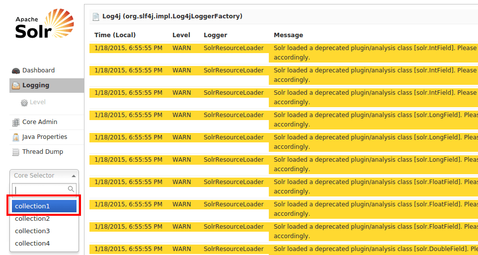 Это раздел регистрации вашего движка Apache Solr