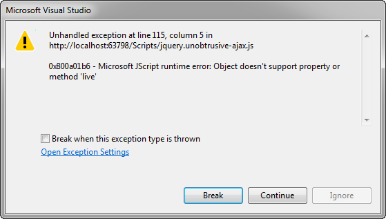 Ошибка Microsoft JScript