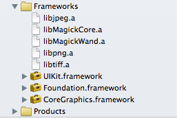 Frameworks Group с необходимыми ImageMagick Frameworks