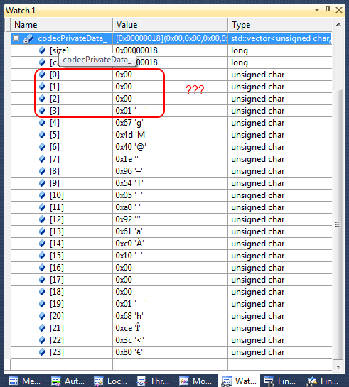 извлеченный SPS + PPS