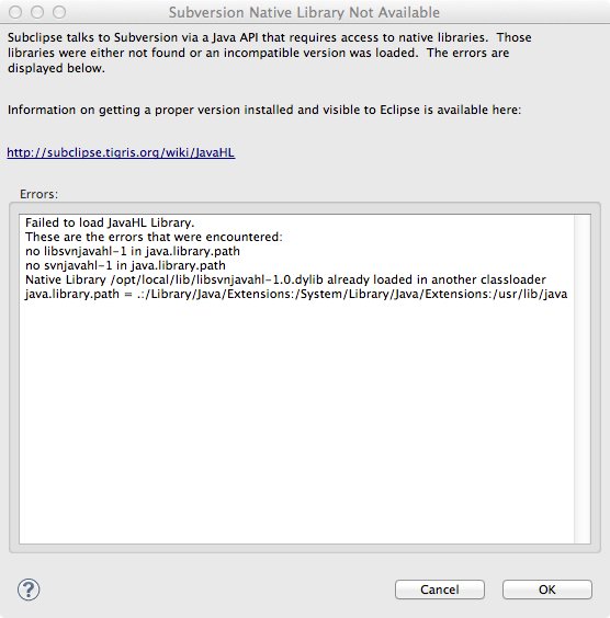 Собственная библиотека Subversion недоступна
