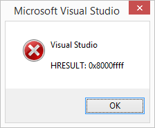 Сообщение об ошибке 0x8000FFFF