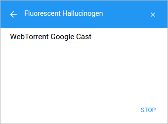 Снимок экрана стандартного встроенного модального диалога для Google Cast в последней версии Google Chrome