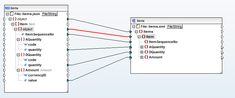JSON-сопоставление с XML в Altova MapForce