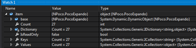 Visual Studio Watch Panel