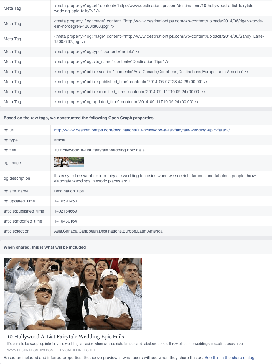 Отладчик FB Open Graph