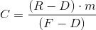 C = (R-D) * м / (F-D