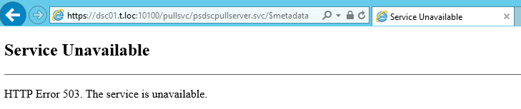 Служба HTTP 503 недоступна