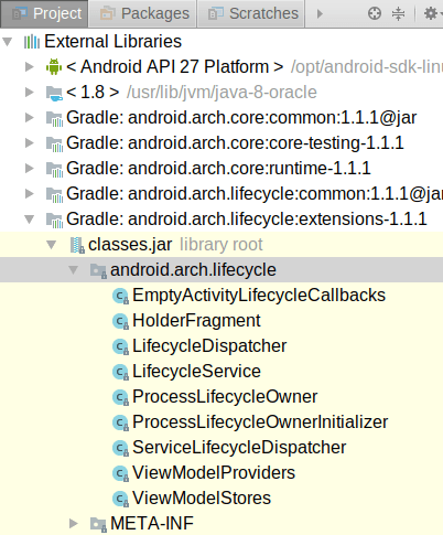 android.arch.lifecycle: расширения: 1.1.1 Содержание