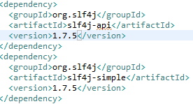 pom.xml импорт slf4j из maven