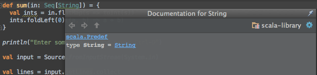 Документация по Scala не найдена