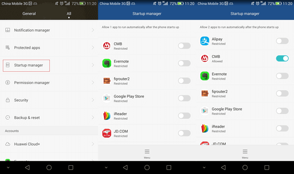 с https://www.isunshare.com/android/how-to-control-startup-apps-on-huawei-android.html