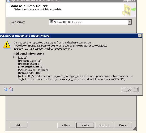 Mysql driver error
