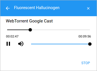 Снимок экрана стандартного встроенного модального диалога для Google Cast в последней версии Google Chrome