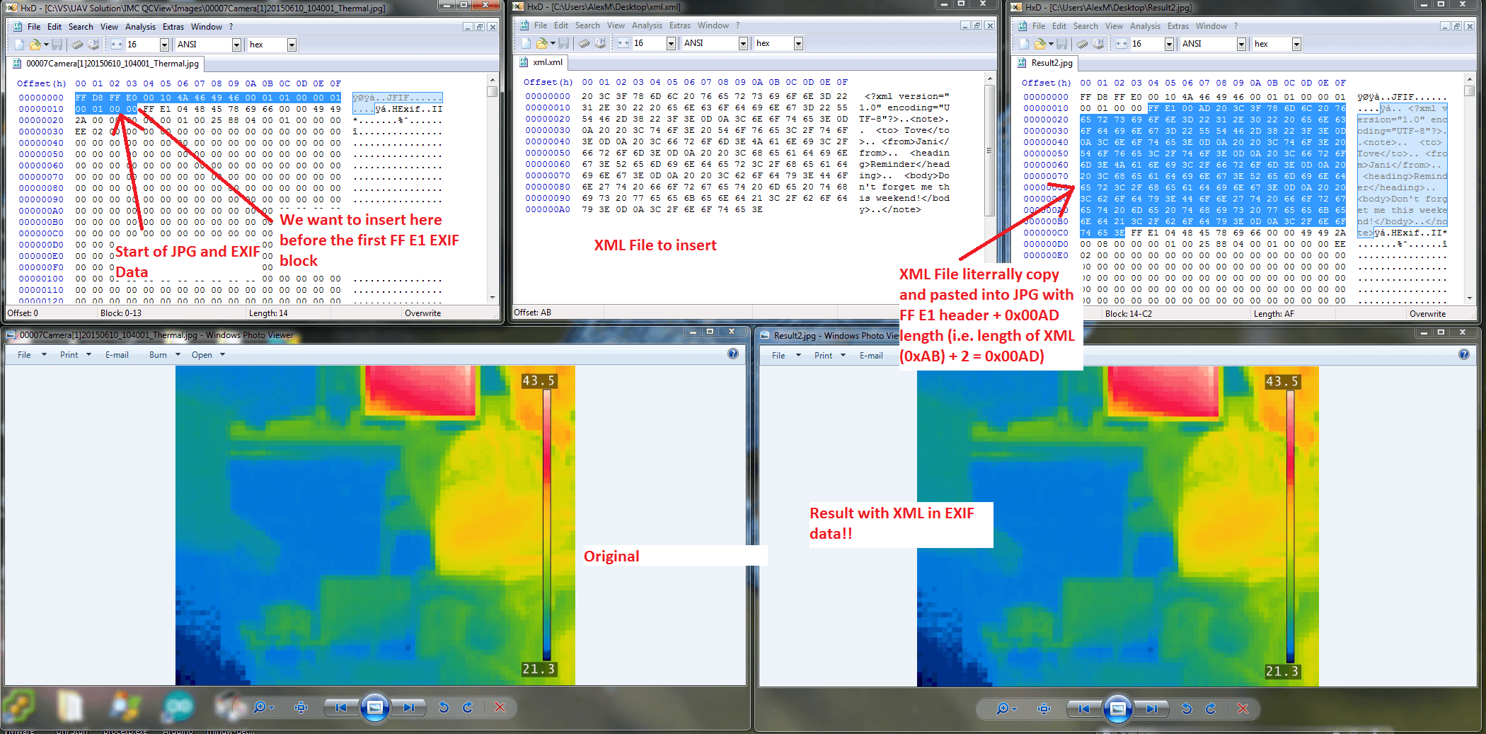 Пример XML-файла, вставленного в EXIF-данные JPG