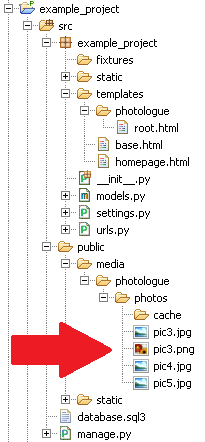 представление проекта в затмении Pydev, показывая пустой кэш