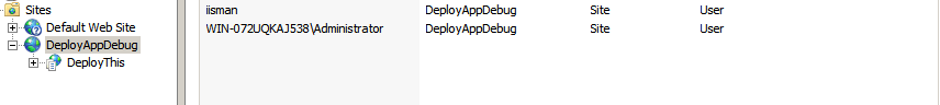 и локальный администратор, и iisman имеют доступ к сайту, на котором я хочу развернуть