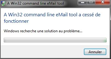 Перестал работать почтовый инструмент командной строки Win32