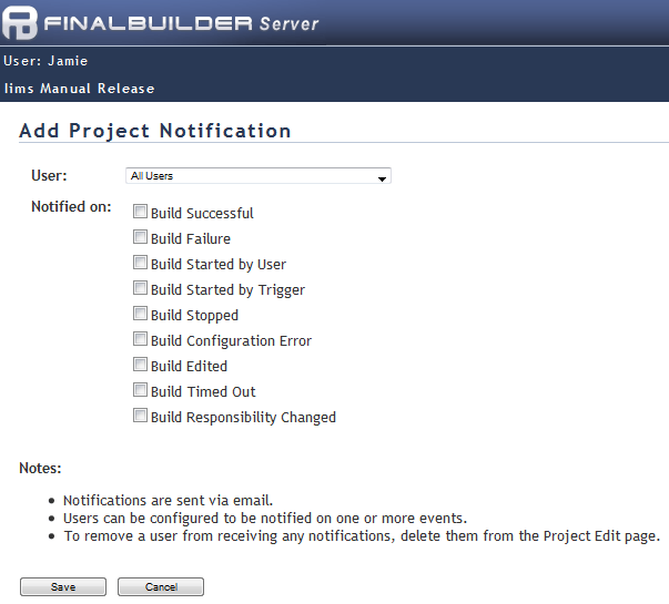 Final Builder Server уведомление