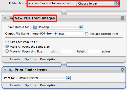 Скриншот Automator Folder Action