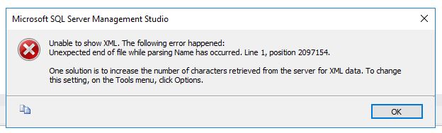 SSMS XML - Ошибка Msg