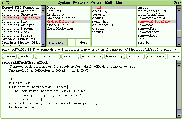 Squeak Smalltalk Class Browser