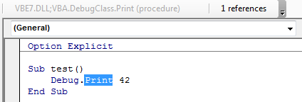 VBE7.DLL;  VBA.DebugClass.Print (процедура