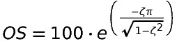 OS = 100 \ cdot e ^ {\ left ({\ frac {- \ zeta \ pi} {\ sqrt {1- \ zeta ^ 2}}} \ right