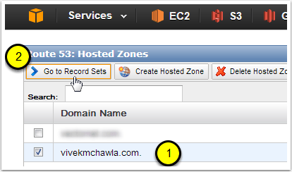 Откройте консоль управления Route 53, чтобы добавить наборы записей в размещенную зону