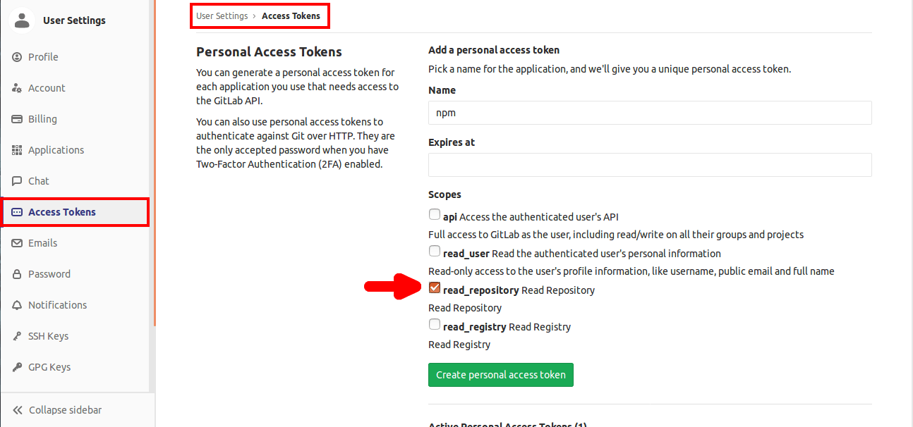 Personal access token gitlab. Token name в gitlab. user settings.