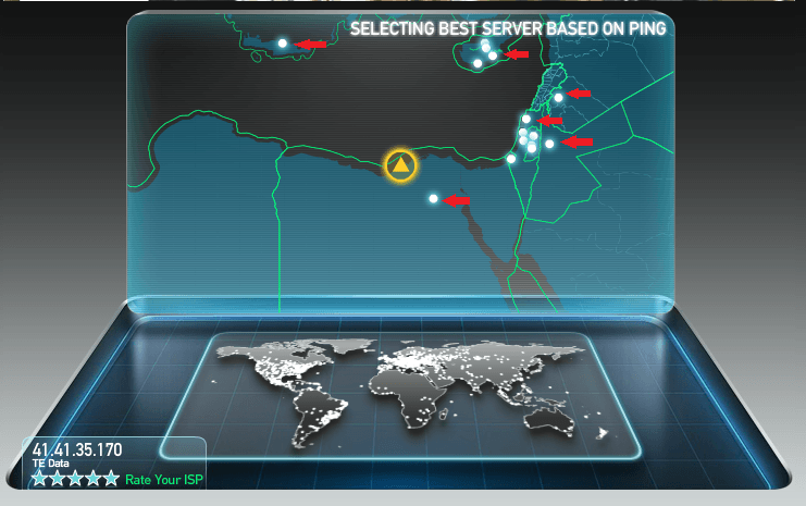 SpeedTest обнаружил ближайшие серверы