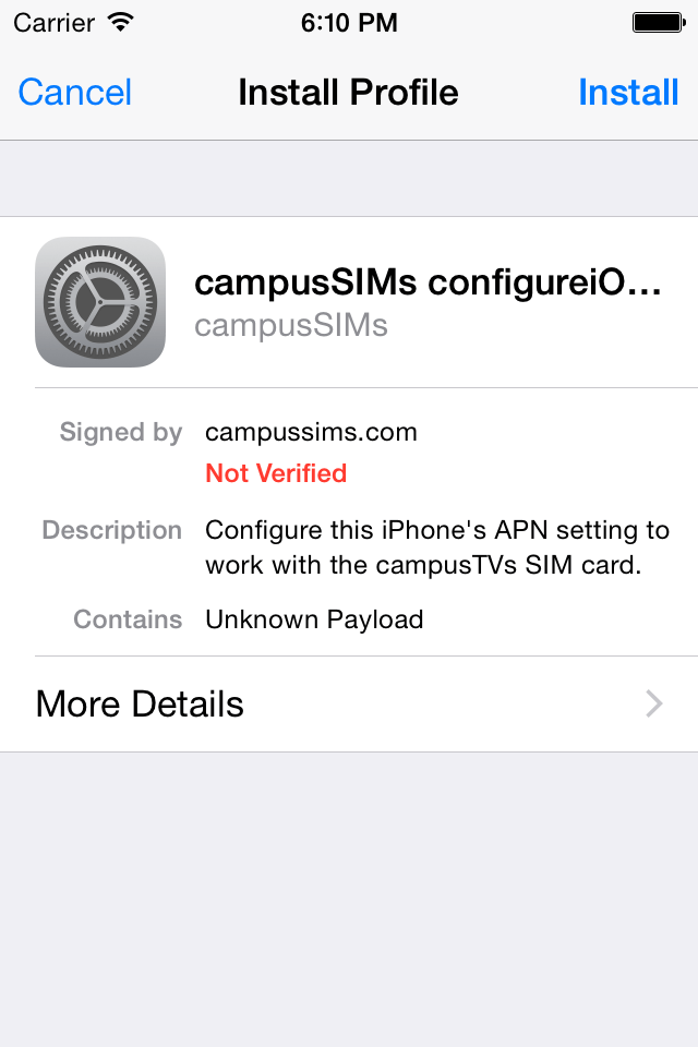 Apn ios. Apn ios