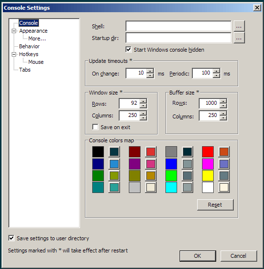 Настройки консоли с помощью Solarized Console Color Map