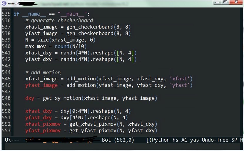 Скриншот режима Emacs Python