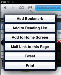 iOS Safari's Menu