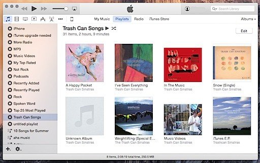 ITunes 12 окна, без границ и без заголовка