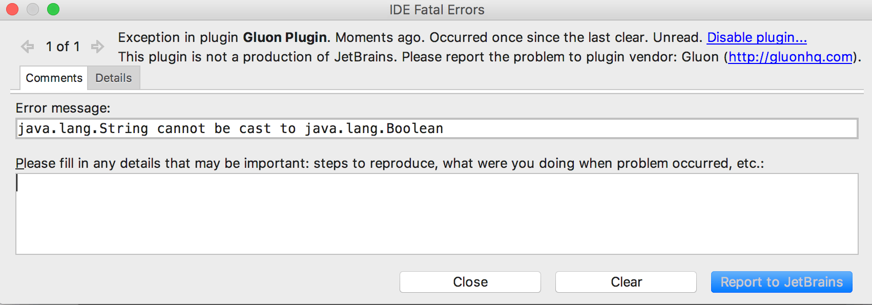 Default plugin error. Плагин bssplugin исключение.