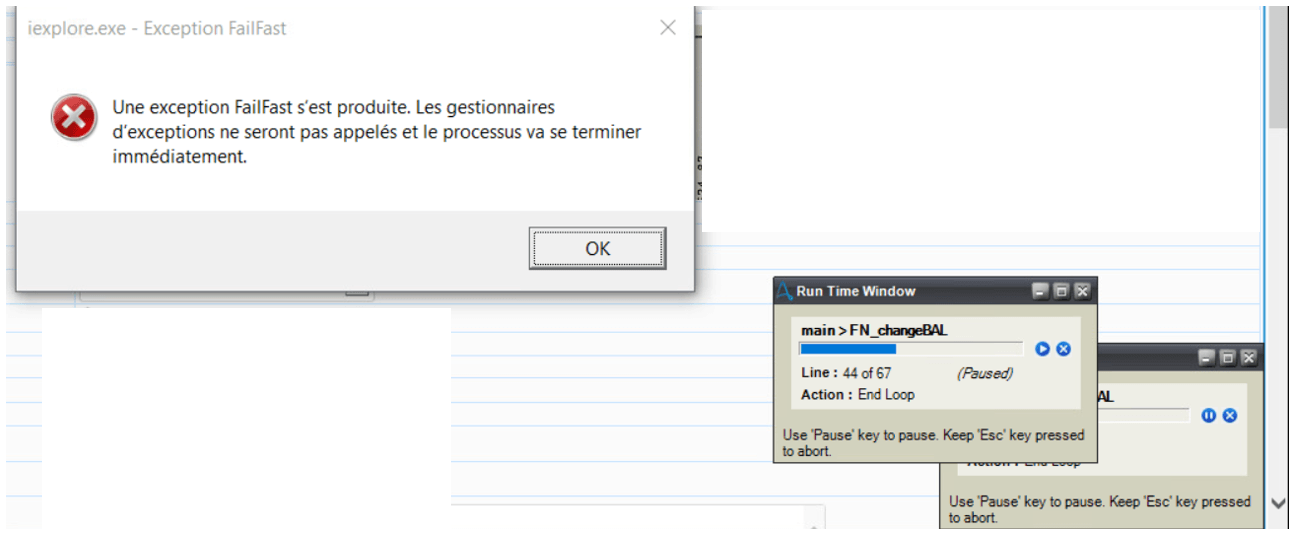 IE Exception FailFast