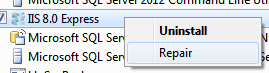 Ремонт IIS Express