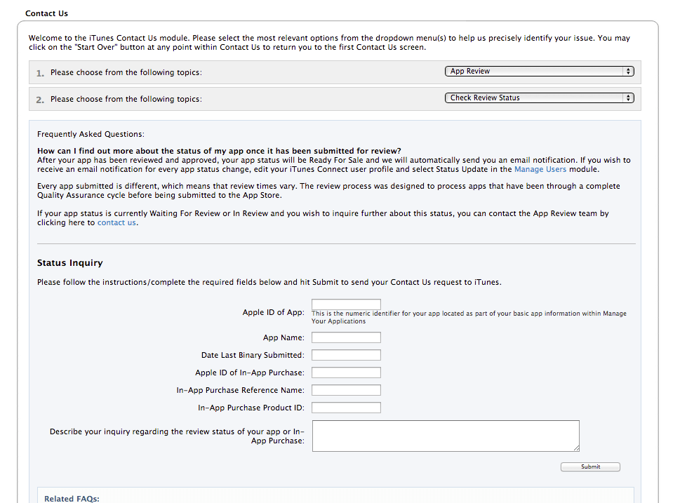 To submit an application