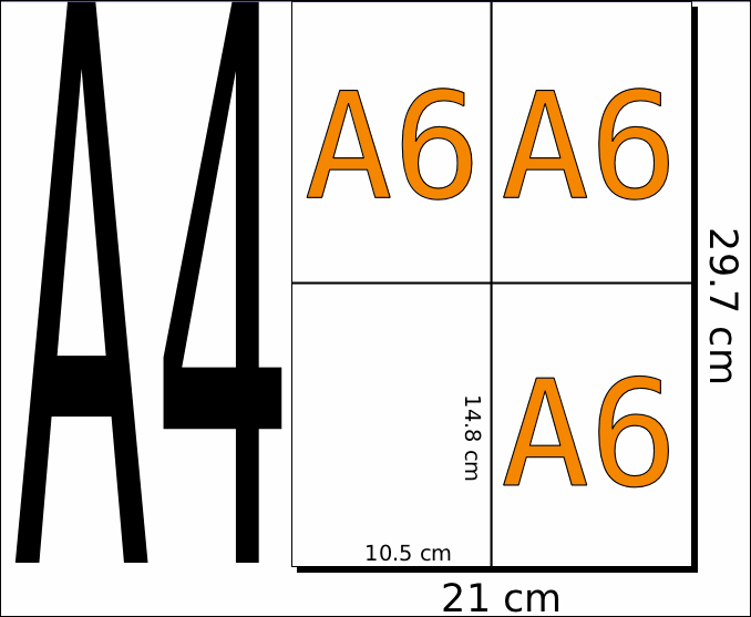 А4 делится на 4 части