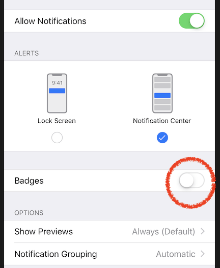 App settings show default browser push true