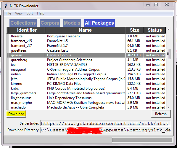 NLTK Downloader