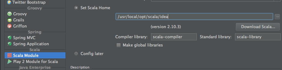 IntelliJ создает новый проект Scala