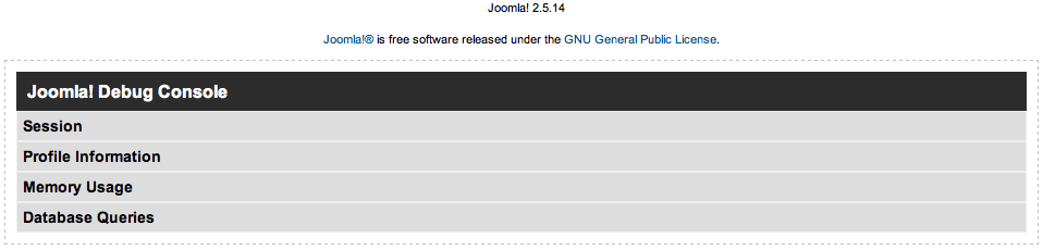 Joomla! Консоль отладки