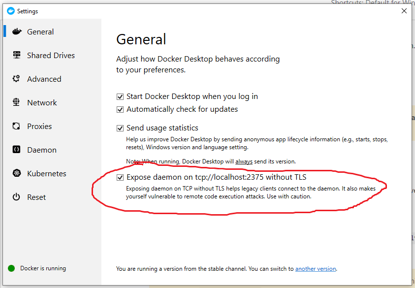 Cannot connect to daemon. Tls how to connect.
